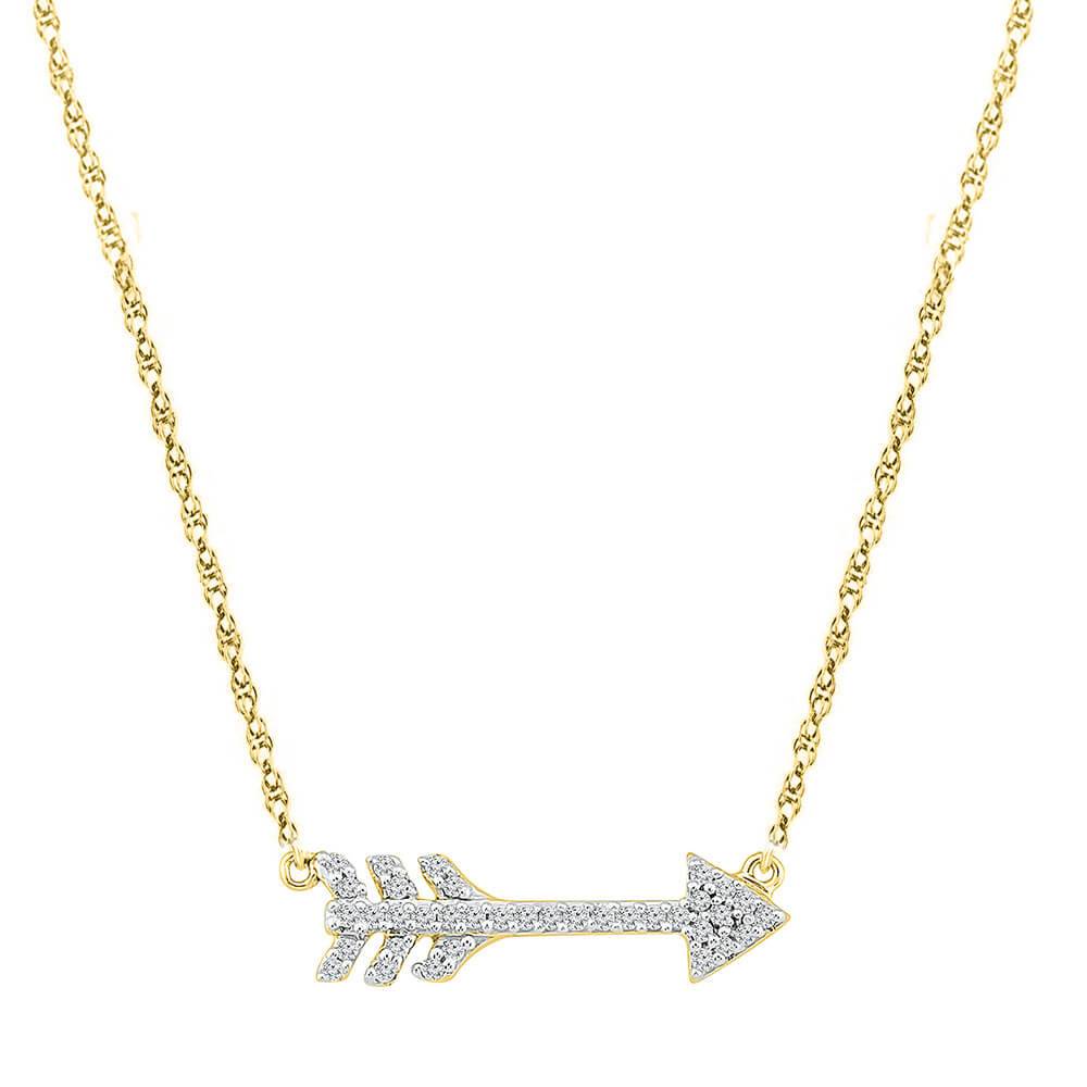 Arrow Pendant Necklace with Diamond Accents - Jewelry by Johan