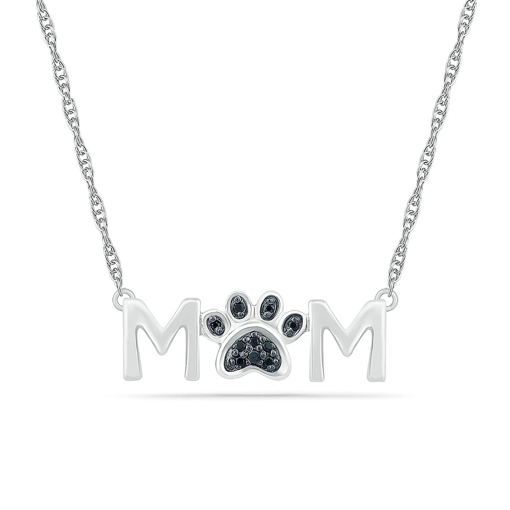 Dog Mom Sterling Silver Paw Charm Necklace - Mills Jewelers