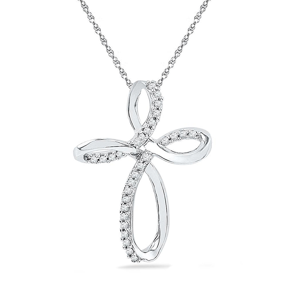 Swirling Cross Diamond Necklace | Jewelry by Johan - Jewelry by Johan