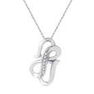 Double Heart Infinity Diamond Necklace, Silver or Gold-SHPF073170ATW - Jewelry by Johan