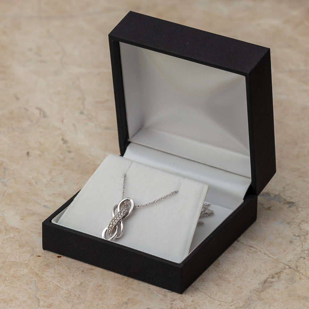 Double Infinity Diamond Necklace-SHPF073341BAW - Jewelry by Johan