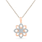 Flower Pendant Necklace with Diamond Accents - Jewelry by Johan