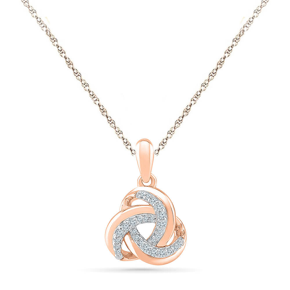 Diamond Pendant Necklace with Interlocking Twist Design - Jewelry by Johan