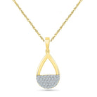 Diamond Cluster Pendant Necklace with Teardrop Shape - Jewelry by Johan