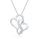 Double Heart Infinity Necklace, Silver or White Gold-SHPH017911AAW - Jewelry by Johan