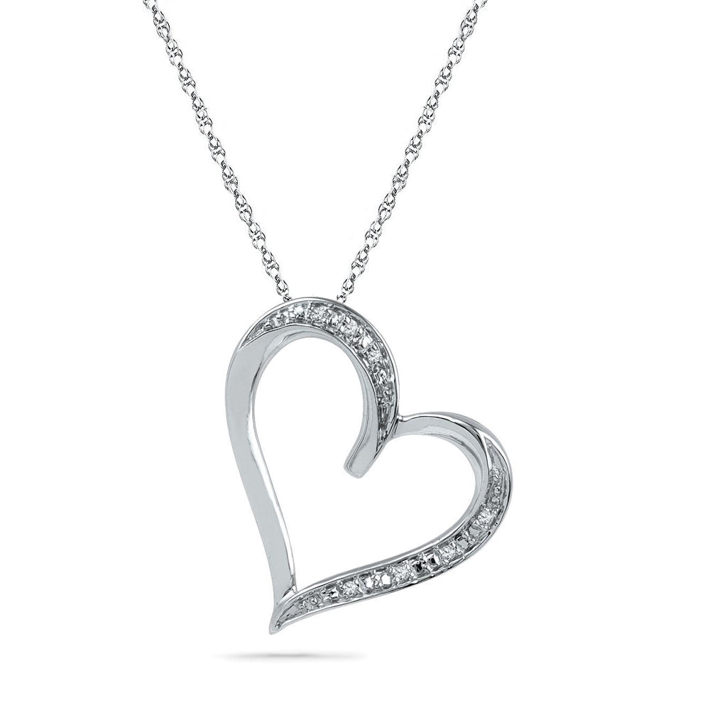 Small Pavé Diamond Heart Necklace, 14K White Gold – Fortunoff Fine Jewelry