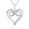 Diamond Infinity Heart Pendant Necklace, Silver or Gold-SHPH074360AAW - Jewelry by Johan