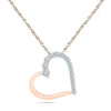 Diamond Accented Tilted Heart Necklace - Jewelry by Johan