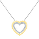 Concentric Heart Pendant Necklace with Diamonds - Jewelry by Johan