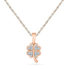 Diamond Accented Four Leaf Clover Pendant Necklace - Jewelry by Johan