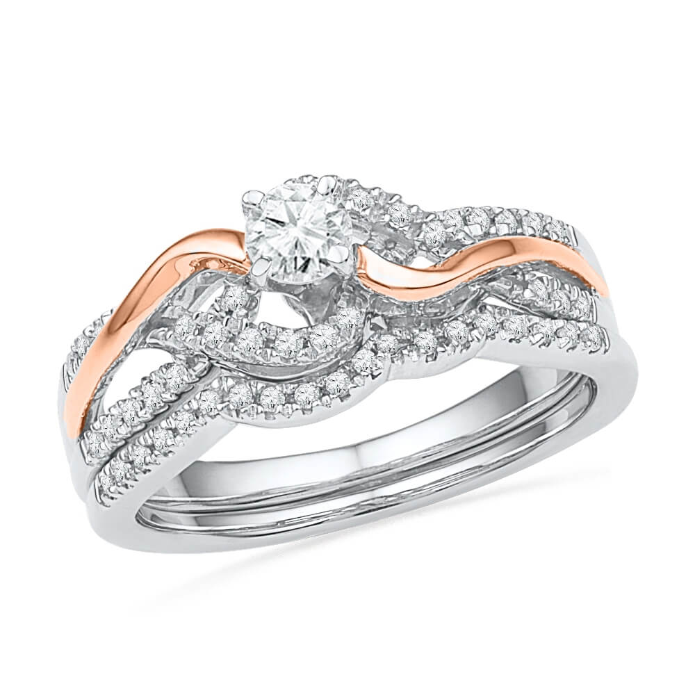 Swirl Diamond Engagement Ring Set - Jewelry by Johan