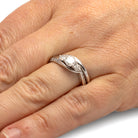 Three Stone Diamond Bridal Ring Set in Sterling Silver-SHRF027476-SS - Jewelry by Johan