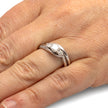 Three Stone Diamond Bridal Ring Set in Sterling Silver-SHRF027476-SS - Jewelry by Johan