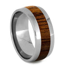 Titanium Koa Wood Ring, 8mm Round Profile, Polished Finish-SI8007 - Jewelry by Johan