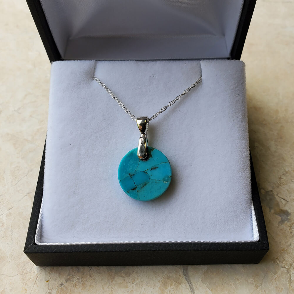 Genuine, Kingman Turquoise Circle Necklace
