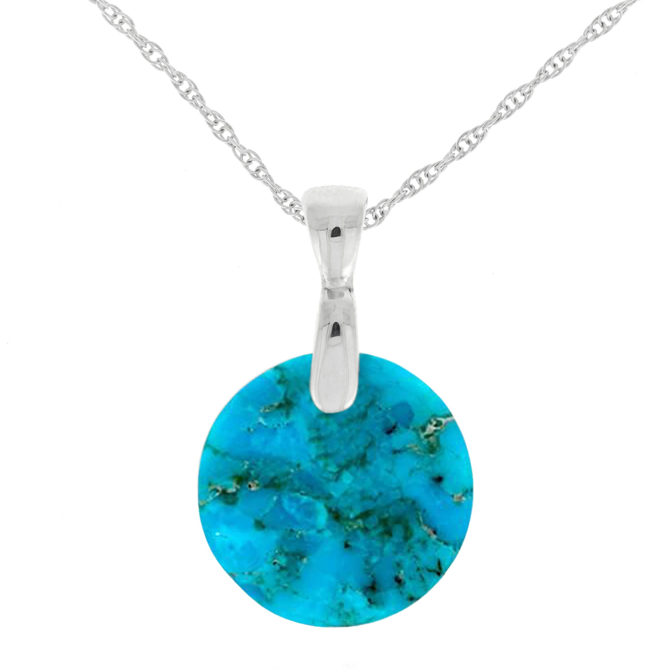 Genuine Turquoise Circle Necklace, In Stock-SIG3022 - Jewelry by Johan