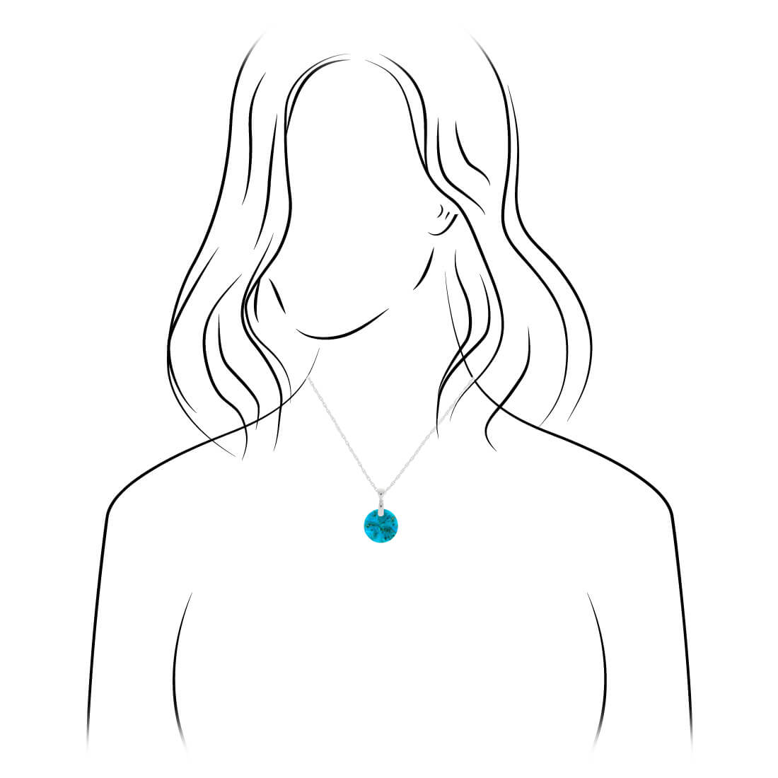 Genuine, Kingman Turquoise Circle Necklace