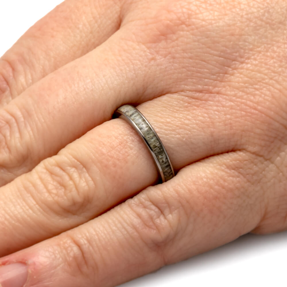 Thin Deer Antler Women's Wedding Ring, In Stock-SIG3024 - Jewelry by Johan