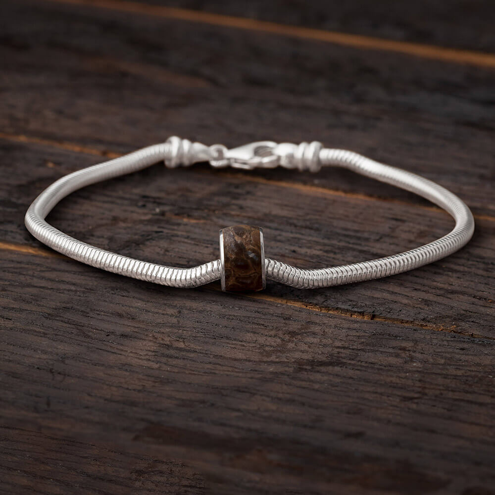 Braided Leather Bracelet with 925 Sterling Silver Pattern | OrlaSilver