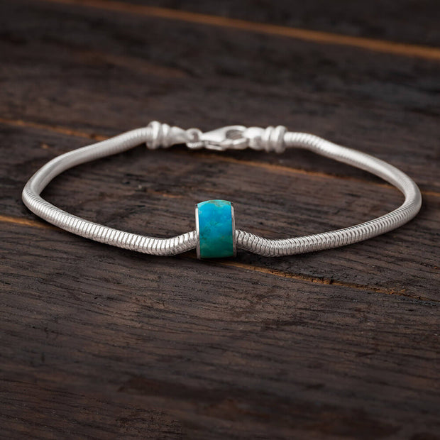 Genuine Turquoise Charm Bead Bracelet, In Stock-SIG3038 - Jewelry by Johan