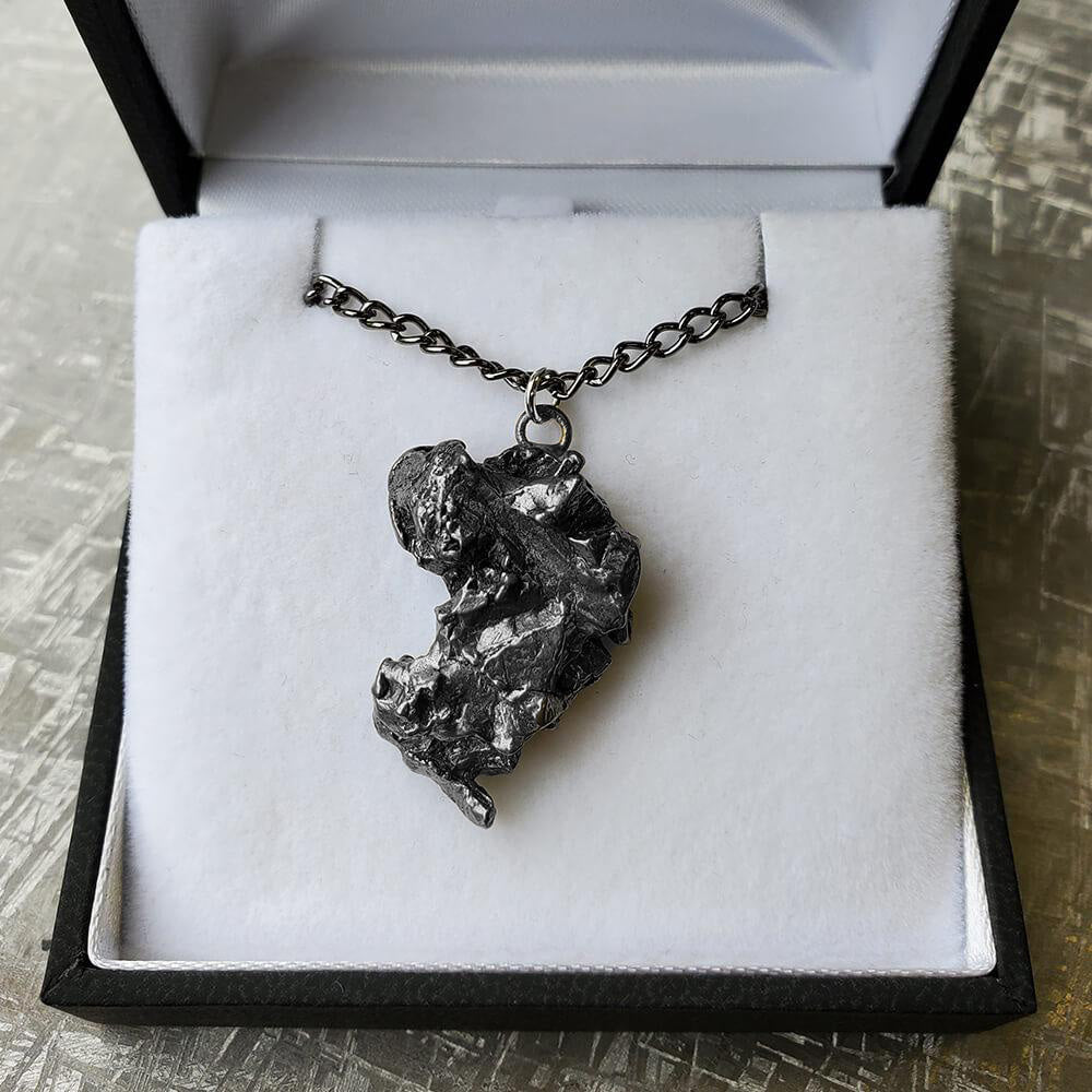 Meteorite Nugget Necklace With Black 30 Chain