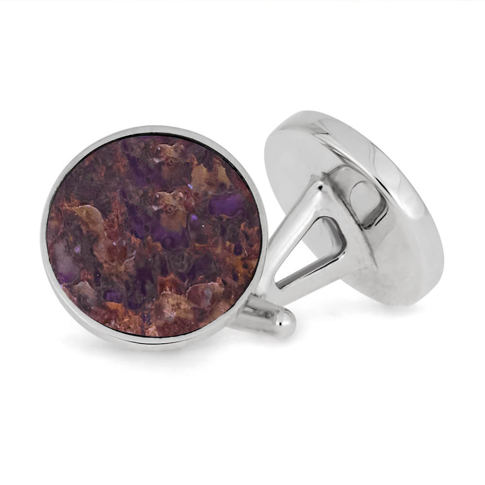 Dinosaur Fossil Round Cuff Links, In Stock-SIG3045 - Jewelry by Johan