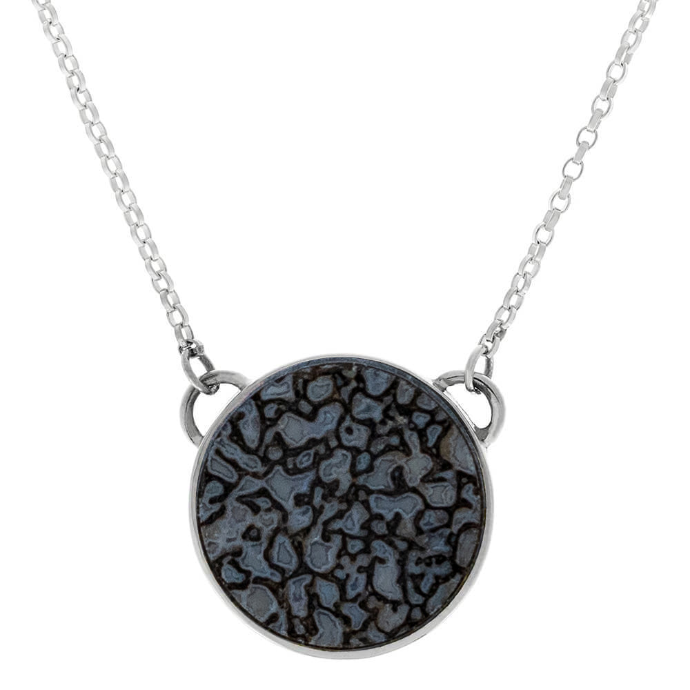 Dinosaur Fossil Round Bezel Necklace