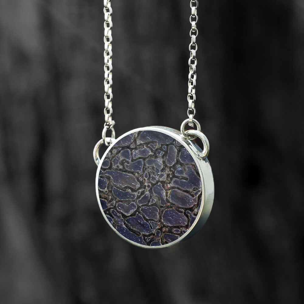Dinosaur Fossil Round Bezel Necklace
