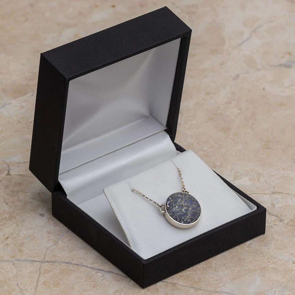 Dinosaur Fossil Round Bezel Necklace