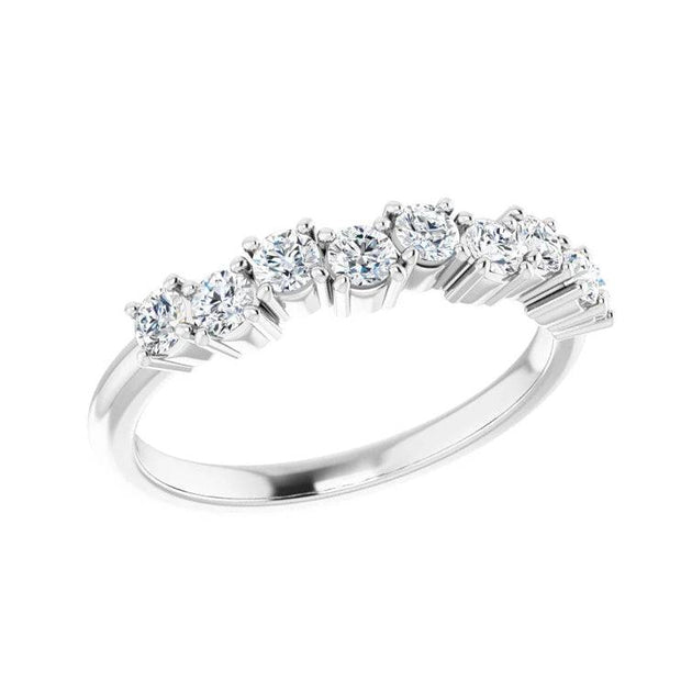 White gold anniversary band with round diamonds