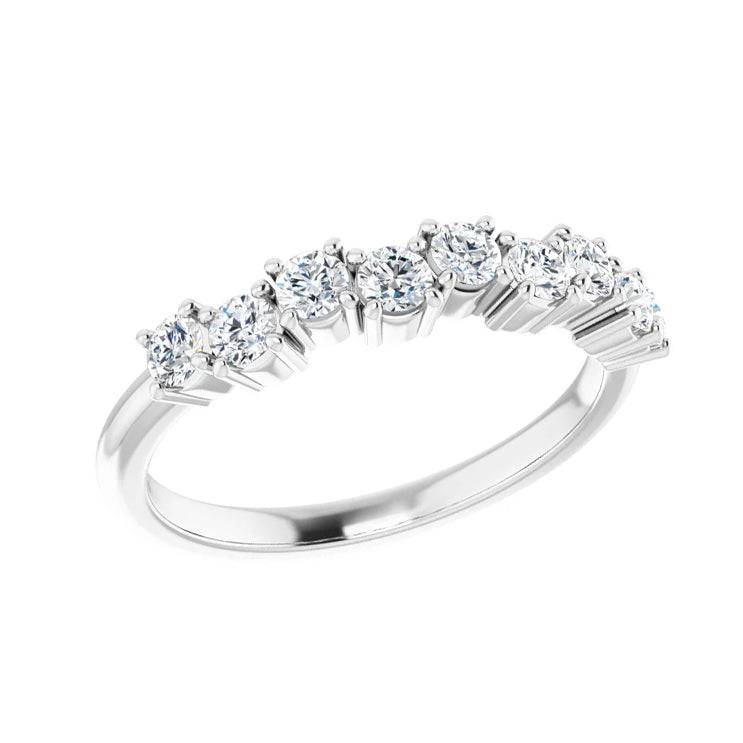 White gold anniversary band with round diamonds