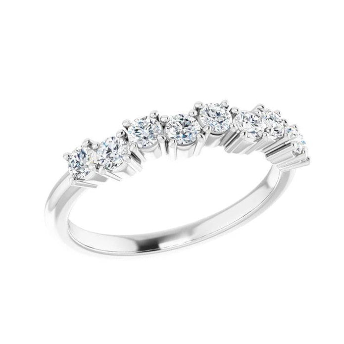 White gold anniversary band with round diamonds