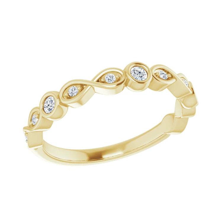 Elegant gold ring with diamond infinity design