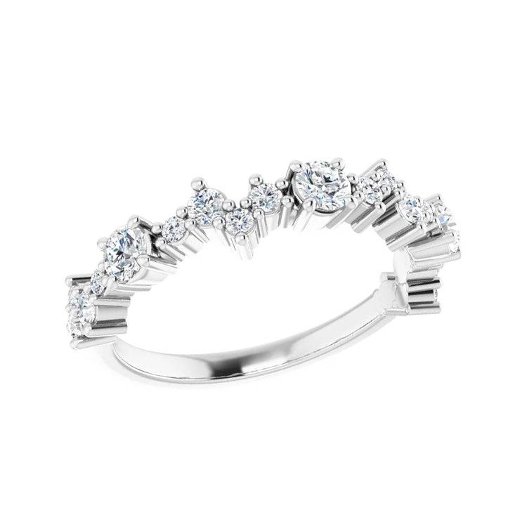 Elegant diamond stackable band with prong setting