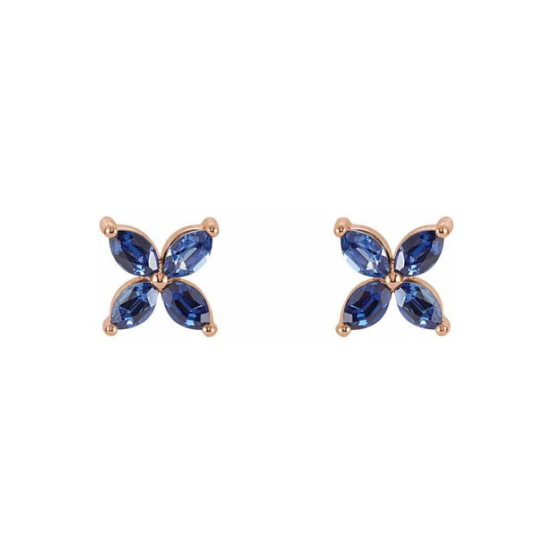 Lab-Grown Blue Sapphire Stud Earrings
