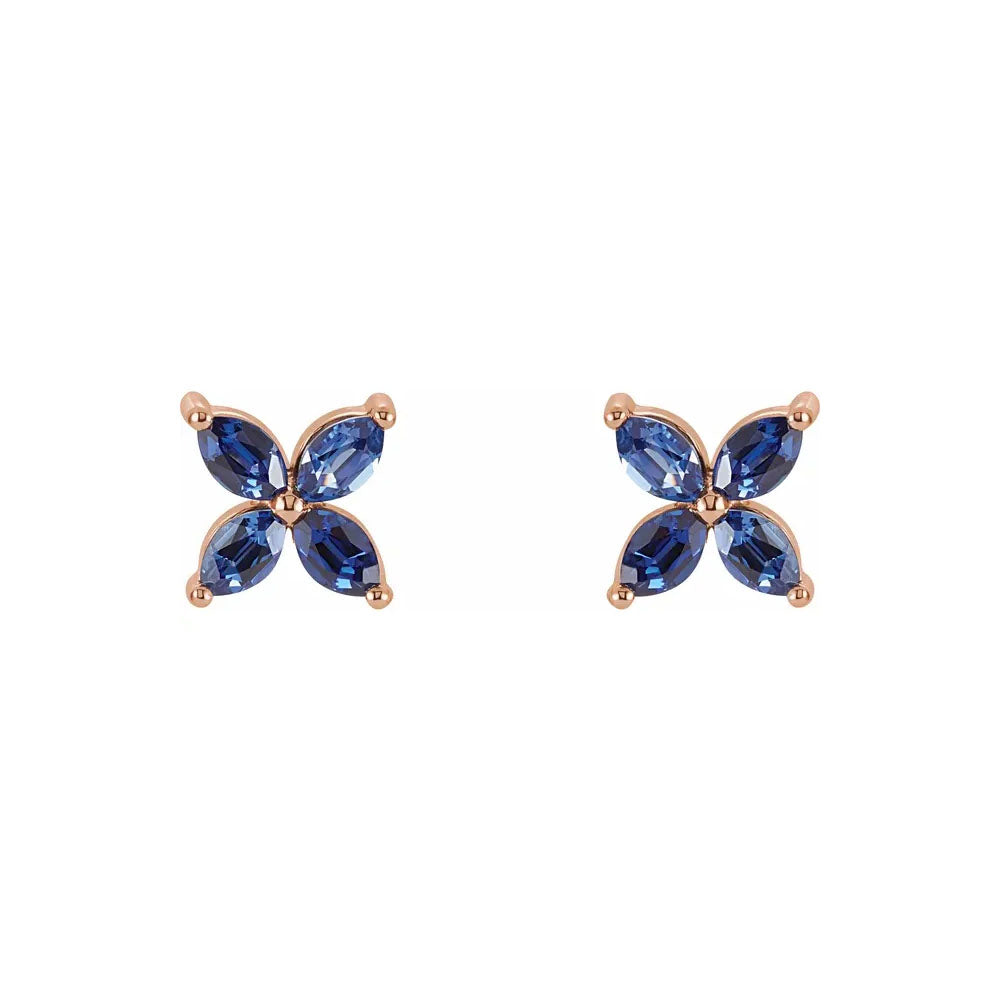 Lab-Grown Blue Sapphire Stud Earrings