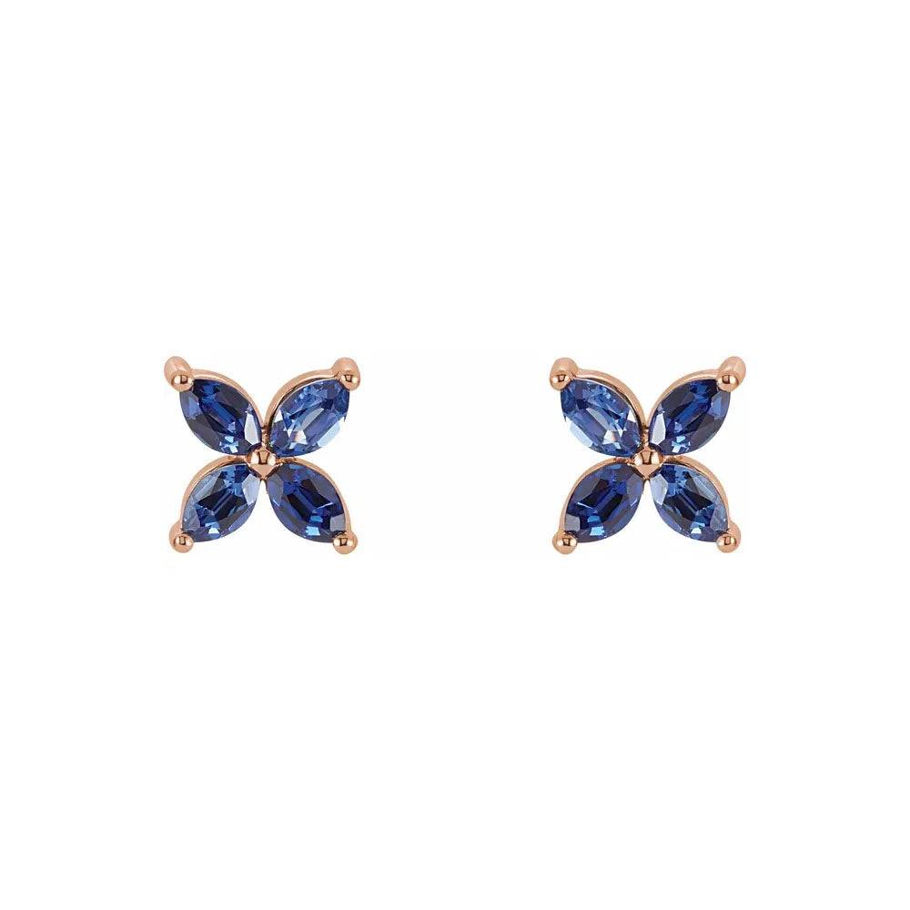 Lab-Grown Blue Sapphire Stud Earrings