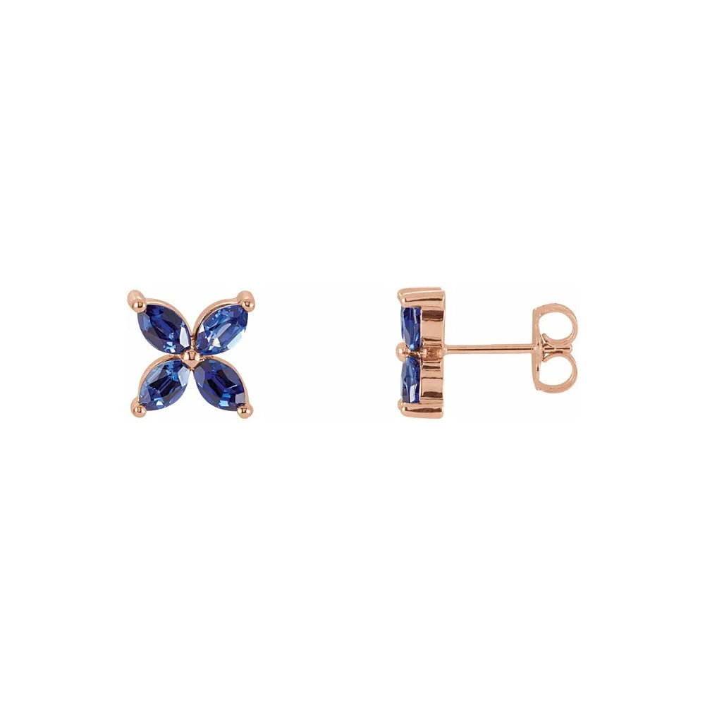 Lab-Grown Blue Sapphire Stud Earrings