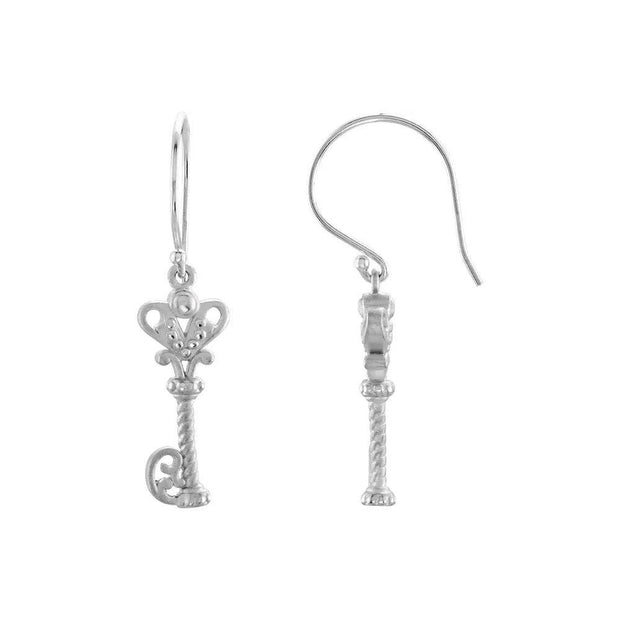 Vintage-Inspired Key Dangle Earrings