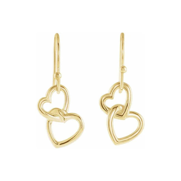 Interlocking Heart Dangle Earrings