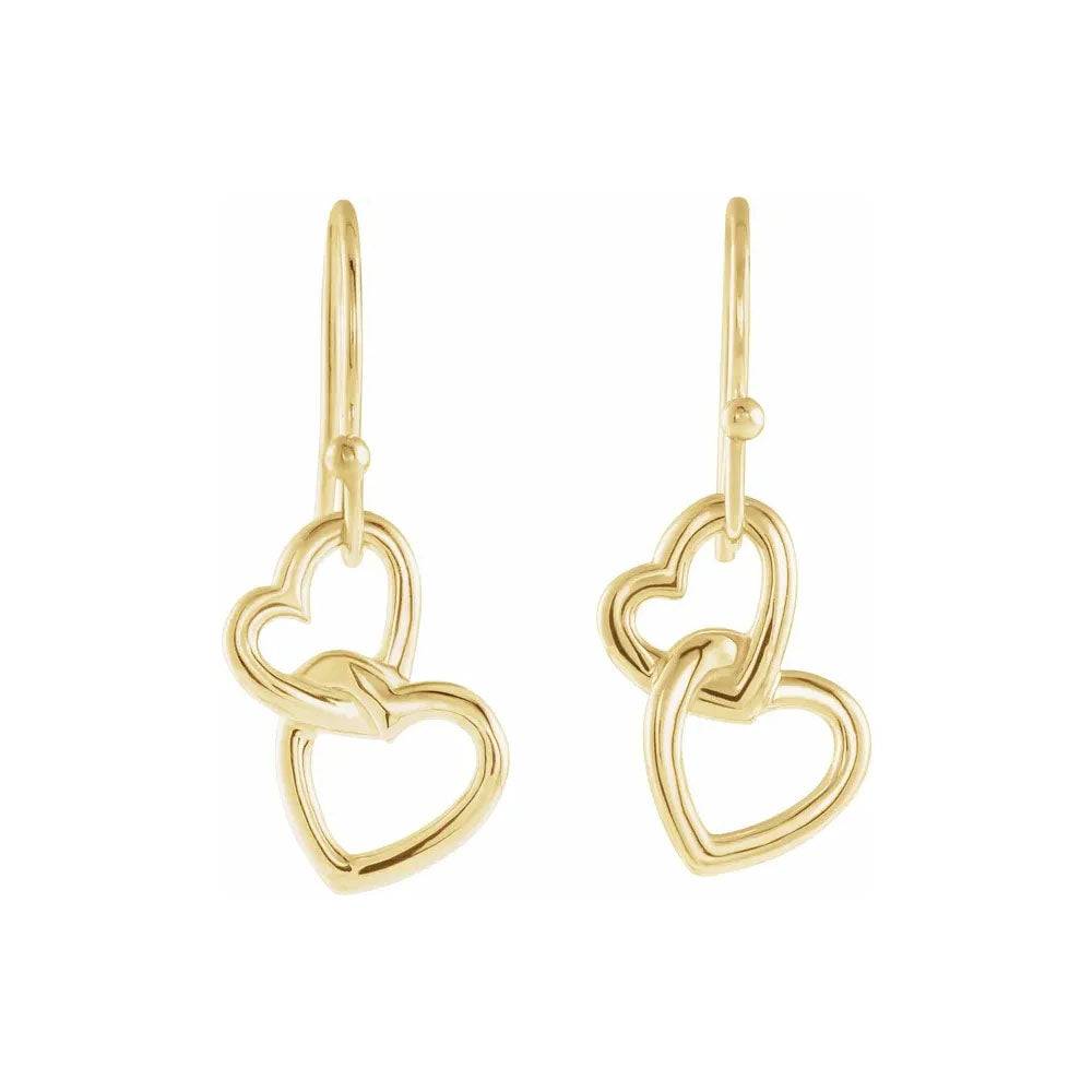 Interlocking Heart Dangle Earrings