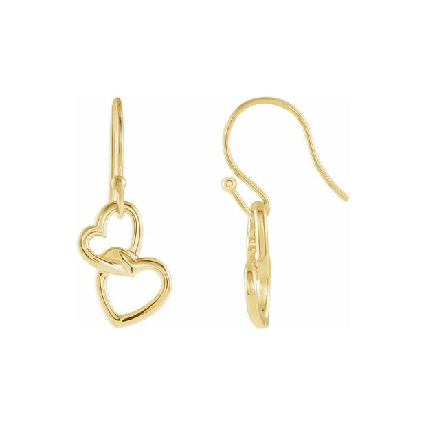 Interlocking Heart Dangle Earrings