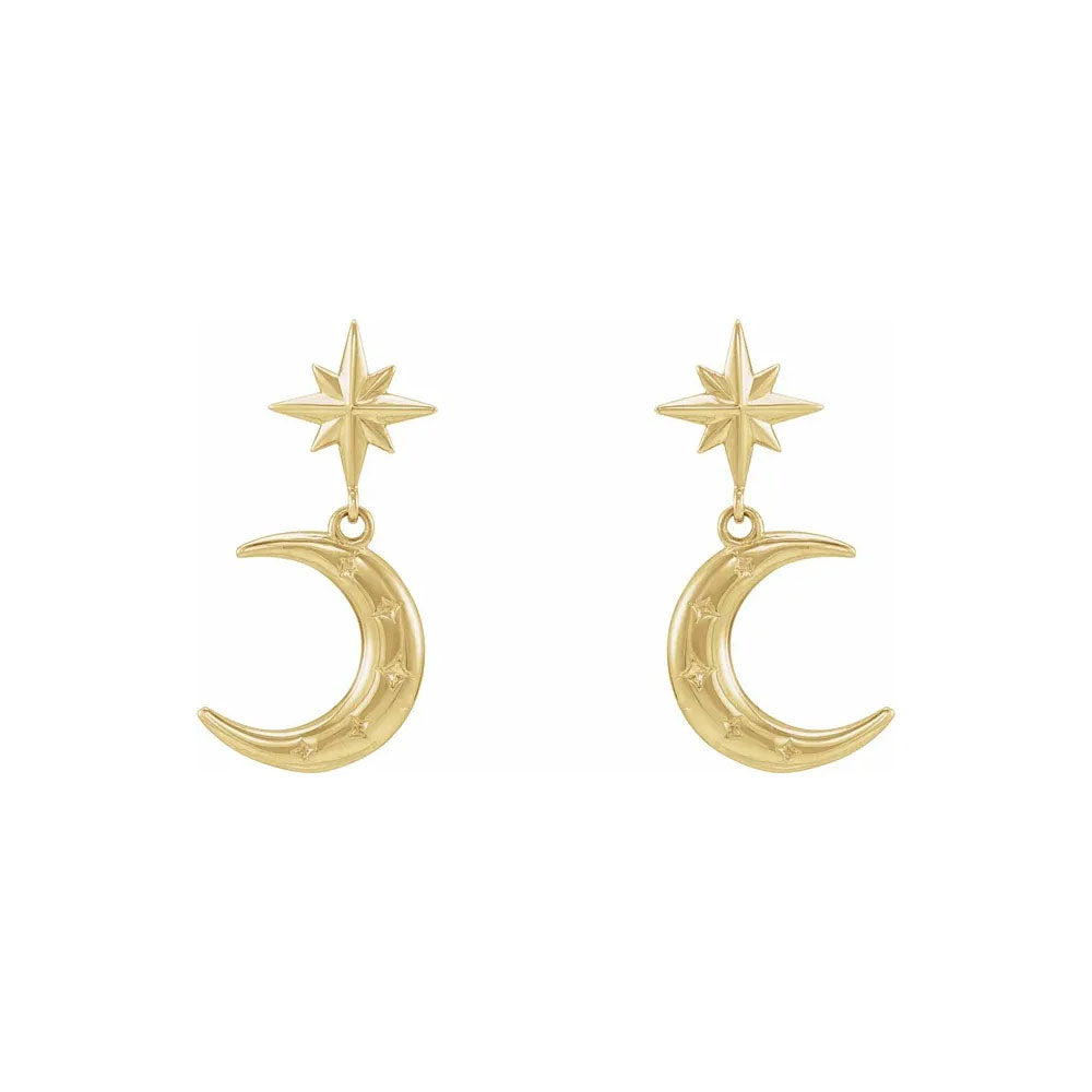 Crescent Moon Dangle Earrings