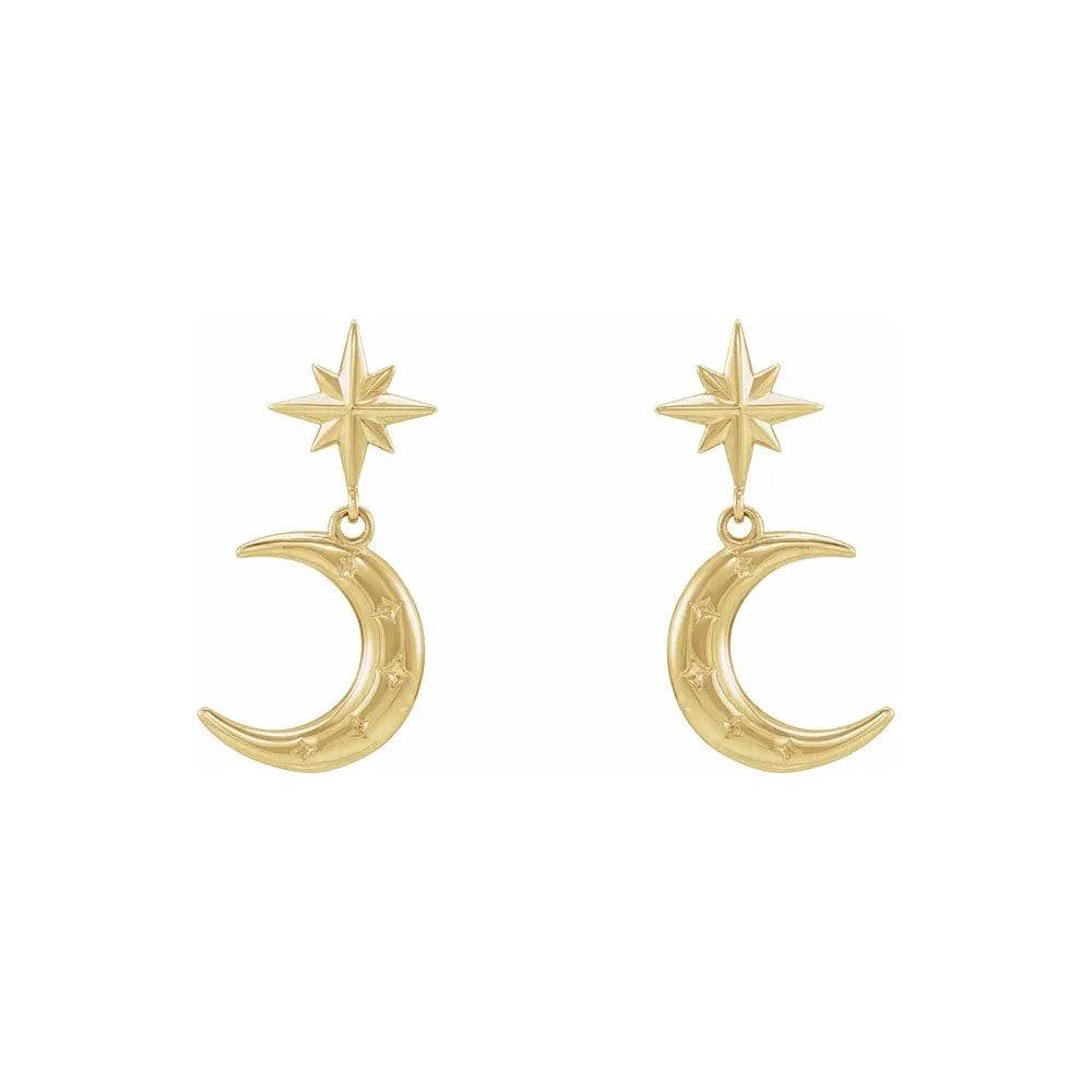 Crescent Moon Dangle Earrings