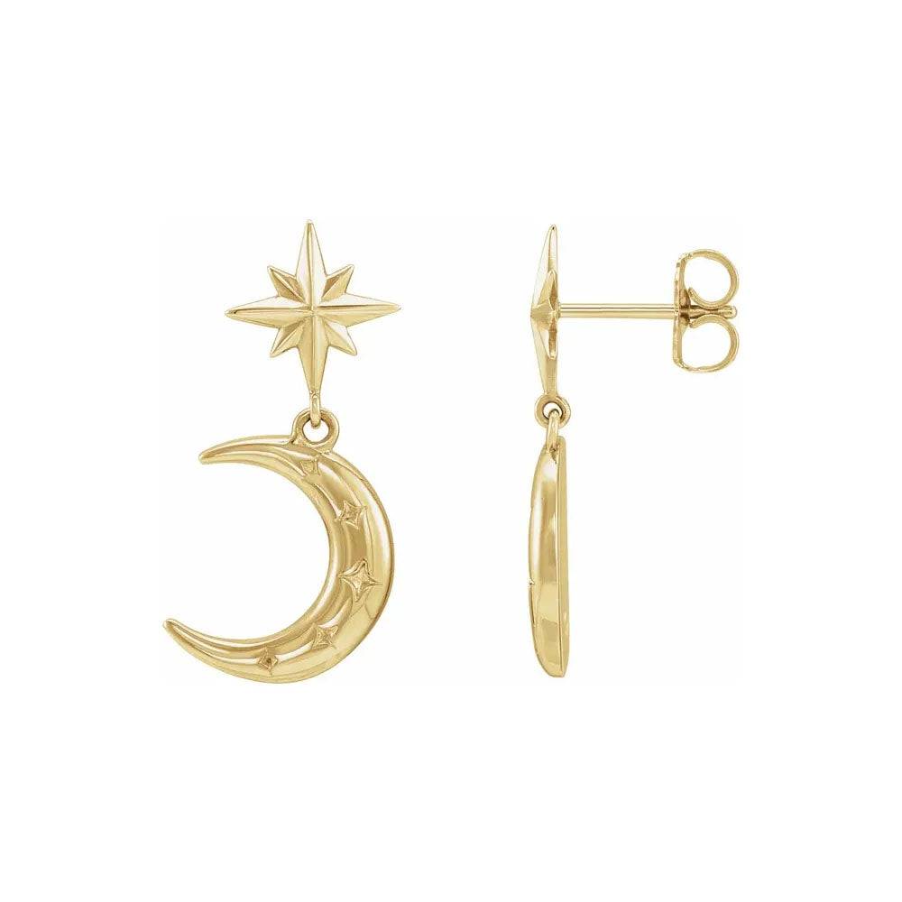 Crescent Moon Dangle Earrings