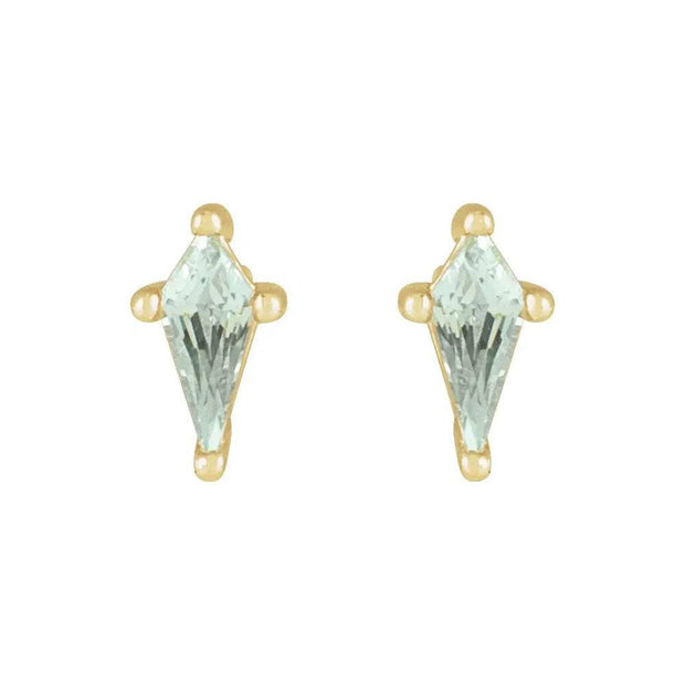 Lab-Grown Green Sapphire Stud Earrings