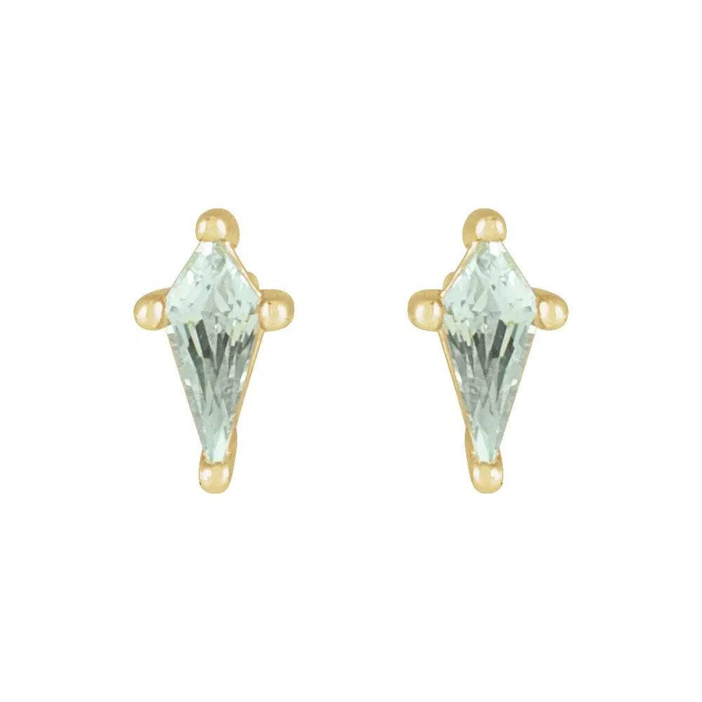Lab-Grown Green Sapphire Stud Earrings