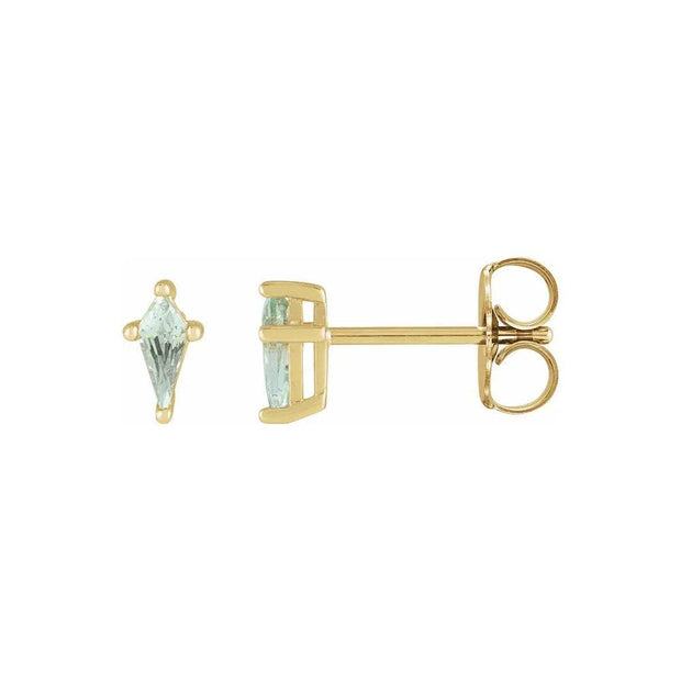 Lab-Grown Green Sapphire Stud Earrings