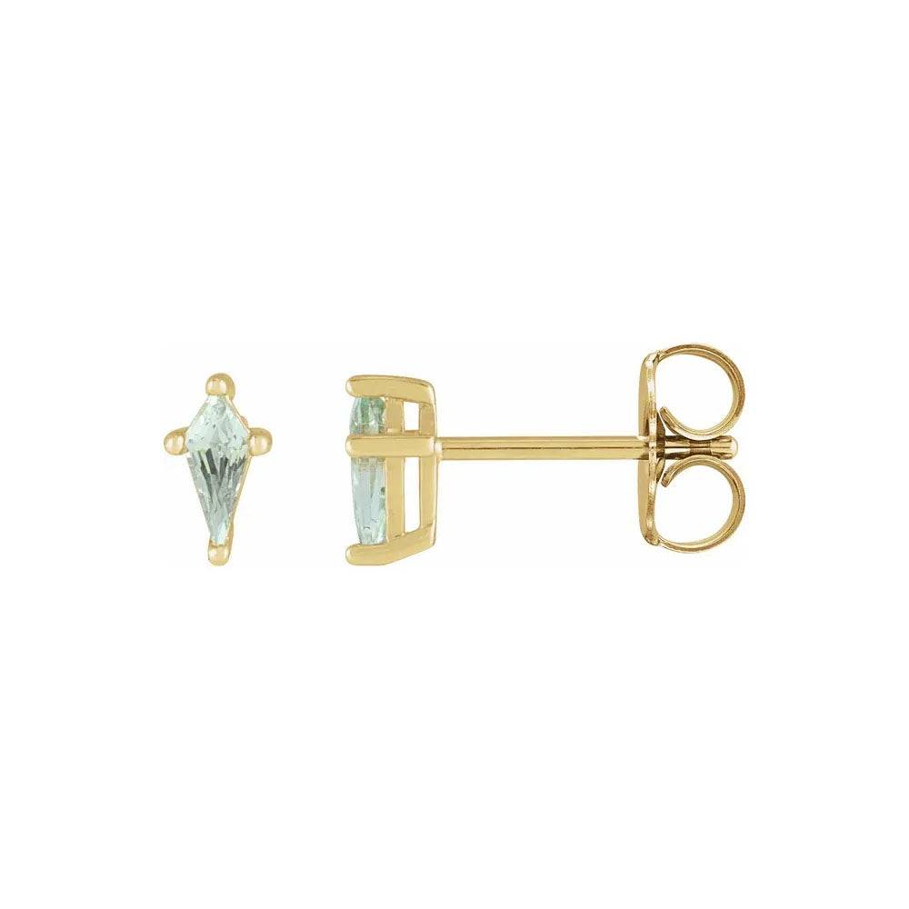 Lab-Grown Green Sapphire Stud Earrings