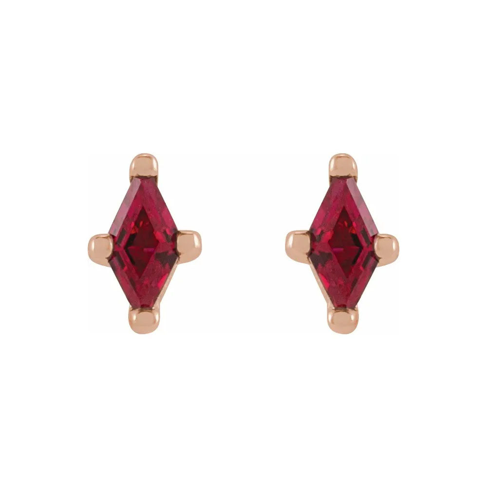 Lab created sale ruby stud earrings